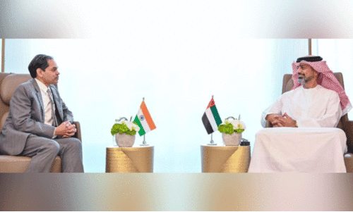 ഇ​ന്ത്യ​ൻ അം​ബാ​സ​ഡ​ർ അ​ജ്​​മാ​ൻ കി​രീ​ടാ​വ​കാ​ശി​യു​മാ​യി കൂ​ടി​ക്കാ​ഴ്ച ന​ട​ത്തി