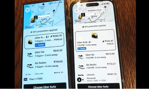 ഒരേ യാത്രക്ക് രണ്ടു ഫോണിൽ വ്യത്യസ്‌ത നിരക്കുകൾ; യൂബറിനെതിരെ വിമർശനവുമായി ഉപഭോക്താക്കൾ