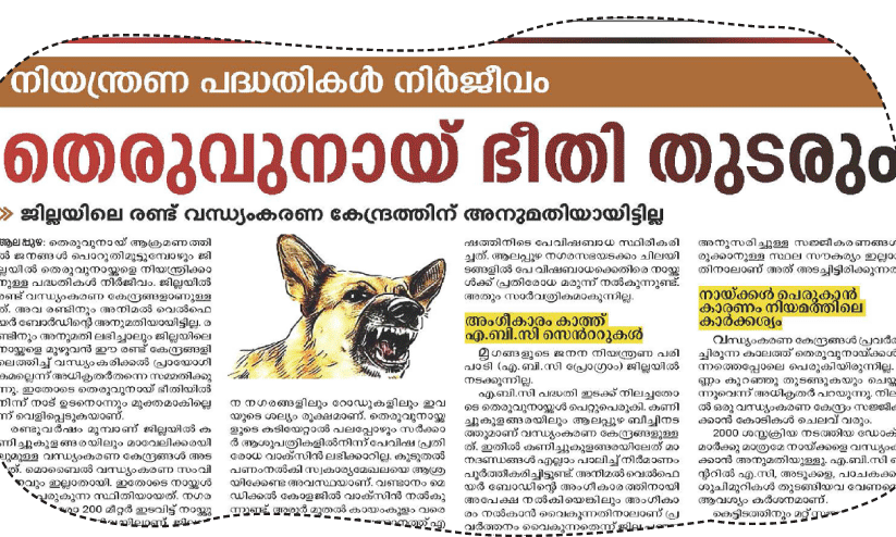 തീരദേശം തെരുവുനായ്​ക്കളുടെ പിടിയിൽ