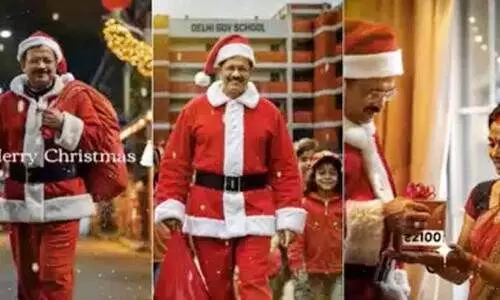 ​കൈനിറയെ ക്ഷേമ പദ്ധതികളുമായി സാന്റാ കെജ്രിവാൾ;  എ.ഐ വിഡിയോ പുറത്ത് വിട്ട് എ.എ.പി