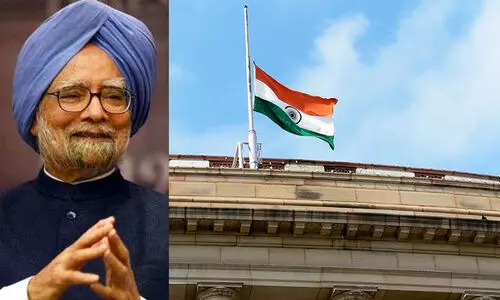 manmohan singh and national flag