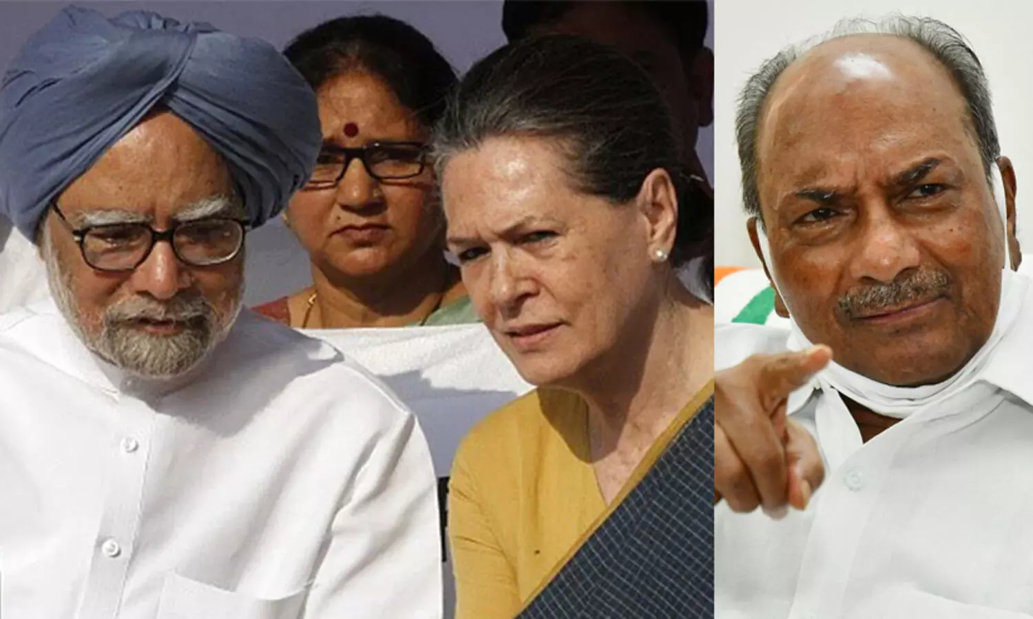 AK Antony, Manmohan Singh, Sonia Gandhi