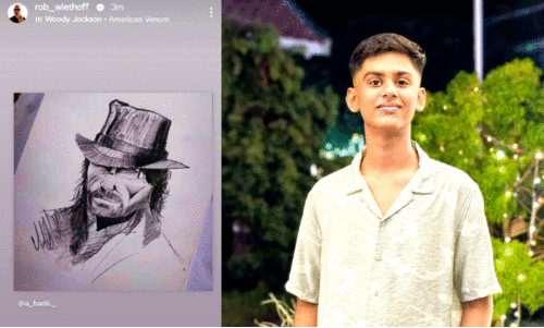 ആ​ല​പ്പു​ഴയിലെ​ ഒമ്പതാം ക്ലാസുകാരൻ വരച്ച ചിത്രം ഇൻസ്റ്റഗ്രാമിൽ പങ്കുവെച്ച് അമേരിക്കൻ അഭിനേതാവ്