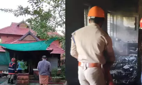കൂടല്‍മാണിക്യം ക്ഷേത്രത്തിന്റെ തെക്കേ നടയിലെ വീട്ടില്‍ വന്‍ തീപിടിത്തം