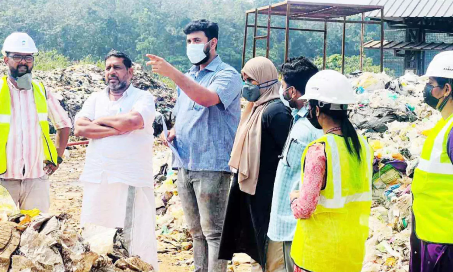 വളക്കുഴി മാലിന്യ സംസ്കരണം;  ബയോ മൈനിങ് വിലയിരുത്തി