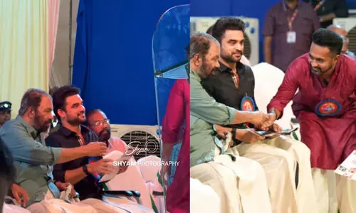 ഷേക്ഹാൻഡ് ചമ്മൽ ക്ലബിൽ ‘ഞാനും പെട്ടു’; ബേസിലിന് പിന്നാലെ എയറിലായി മന്ത്രി ശിവൻ കുട്ടിയും -VIDEO