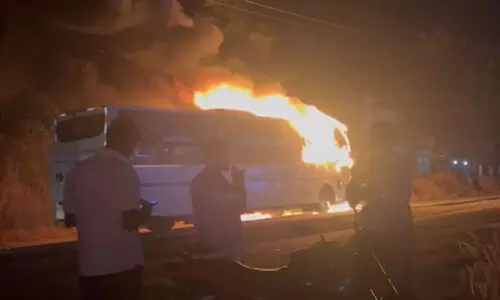 കോഴിക്കോട് - ചെന്നൈ ബസിന് തീപിടിച്ചു; യാത്രക്കാർ അത്ഭുതകരമായി രക്ഷപ്പെട്ടു