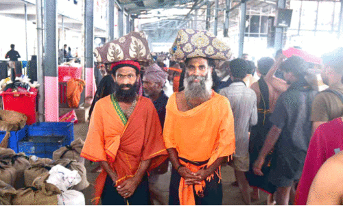 223 ദിവസത്തെ കാൽനടയാത്ര; രണ്ട് ഭക്തർ സന്നിധാനത്ത്