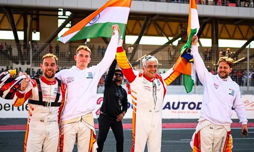 ദുബൈ 24എച്ച്​ കാർ റേസ്; നടൻ അജിതിന്‍റെ ടീമിന് മൂന്നാംസ്ഥാനം