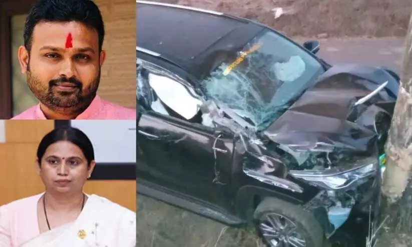 കർണാടക മന്ത്രി ലക്ഷ്മി ഹെബ്ബാൽക്കർക്ക് കാറപകടത്തിൽ പരിക്ക്