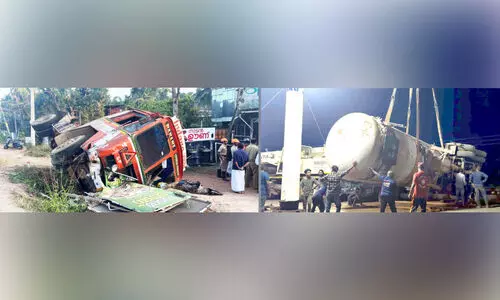 ഒരു പകൽ കായംകുളം മുൾമുനയിൽ: പാചകവാതക ടാങ്കർ മറിഞ്ഞു