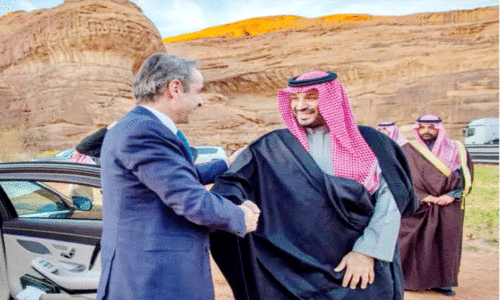 ഗ്രീ​ക്ക്​ പ്ര​ധാ​ന​മ​ന്ത്രി സൗ​ദി  കി​രീ​ടാ​വ​കാ​ശി​യു​മാ​യി ച​ർ​ച്ച ന​ട​ത്തി