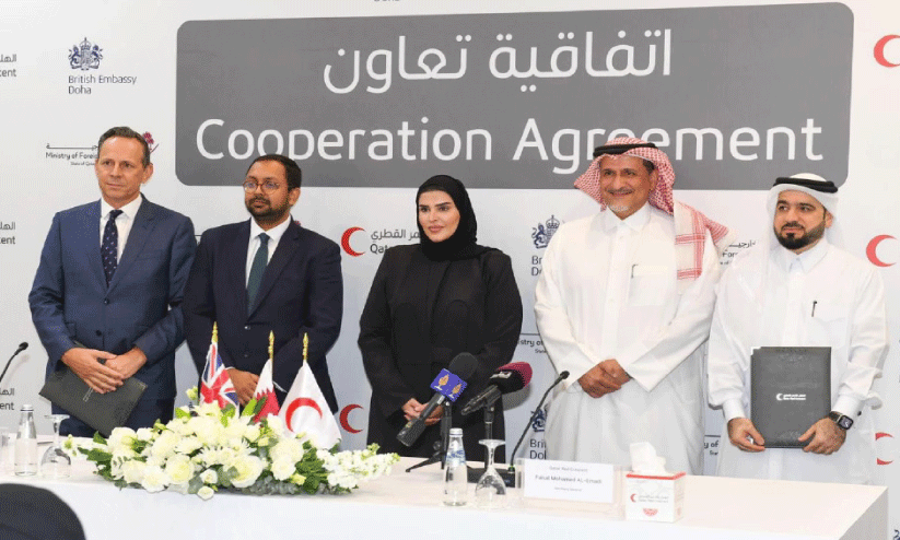 ഫ​ല​സ്തീ​ൻ കു​ടും​ബ​ങ്ങ​ൾ​ക്കാ​യി കൈ​കോ​ർ​ത്ത്   ബ്രി​ട്ടീ​ഷ് എം​ബ​സി​യും ഖ​ത്ത​ർ റെ​ഡ്ക്ര​സ​ന്റും