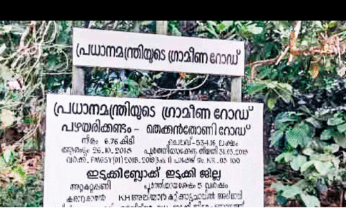 നടന്നത്​ കോടികളുടെ വെട്ടിപ്പ്; ‘ബോർഡിൽ’ ​ഒതുക്കി പഴയരിക്കണ്ടം-തെക്കൻ തോണി റോഡ്