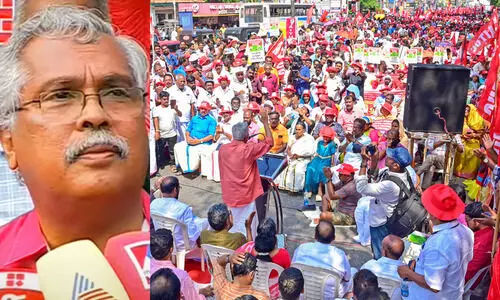 Binoy Viswam -AITUC Rally