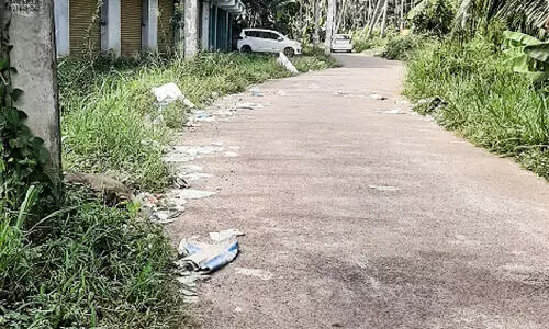 കാട്ടാക്കട മിനി സിവിൽ സ്റ്റേഷനിലേക്കുള്ള റോഡിൽ മാലിന്യനി​ക്ഷേ​പം