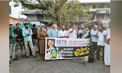 സെറ്റോ ജീവനക്കാർ  പ്രകടനം നടത്തി