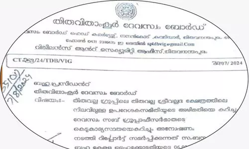 റി​പ്പോ​ർ​ട്ട് ഹൈ​കോ​ട​തി​ക്ക് കൈ​മാ​റി; തിരുവല്ല ശ്രീവല്ലഭ ക്ഷേത്രത്തിലെ ക്രമക്കേടുകൾ ചൂണ്ടിക്കാട്ടി വിജിലൻസ് റിപ്പോർട്ട്