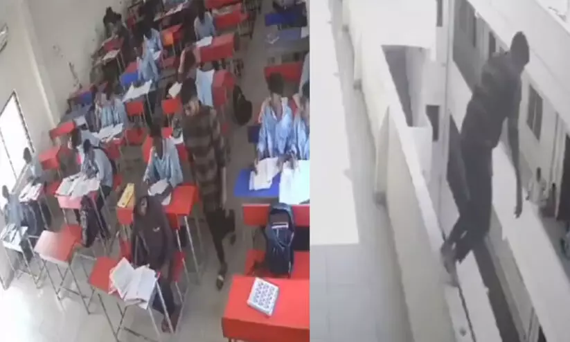 ക്ലാസിൽ നിന്നിറങ്ങി മൂന്നാംനിലയിൽ നിന്നും ചാടിയ വിദ്യാർഥി മരിച്ചു; ഞെട്ടിക്കും ദൃശ്യങ്ങൾ പുറത്ത്