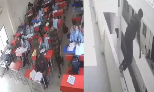 ക്ലാസിൽ നിന്നിറങ്ങി മൂന്നാംനിലയിൽ നിന്നും ചാടിയ വിദ്യാർഥി മരിച്ചു; ഞെട്ടിക്കും ദൃശ്യങ്ങൾ പുറത്ത്