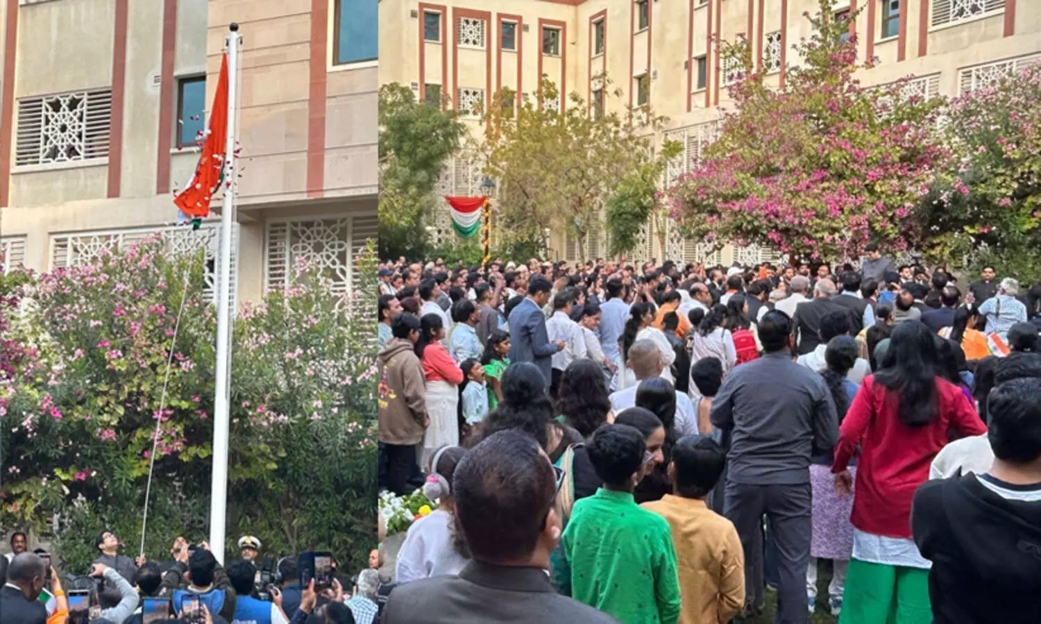 എംബസിയിൽ റിപ്പബ്ലിക് ദിനം ആഘോഷിച്ച് ബഹ്‌റൈനിലെ ഇന്ത്യൻ സമൂഹം