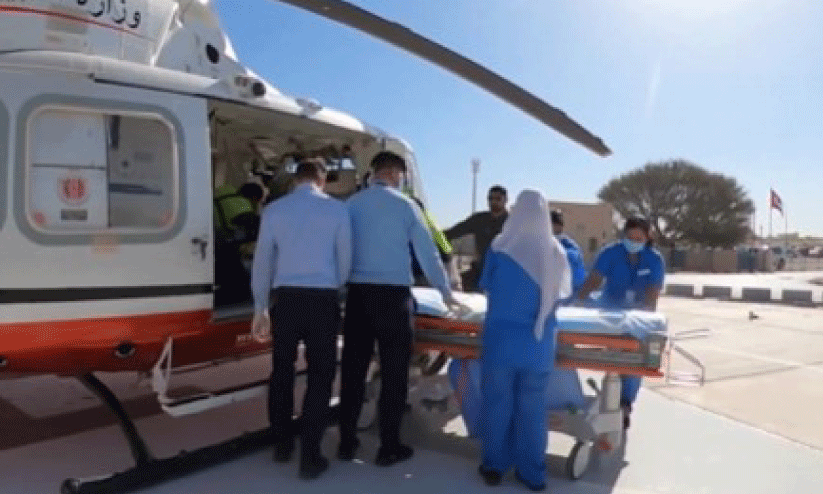 അ​പ​ക​ട​ത്തി​ൽ പ​രി​ക്കേ​റ്റ​യാ​ൾക്ക് രക്ഷക്കെത്തി ഹെ​ലി​കോ​പ്​​ട​ർ