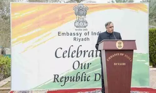 റിയാദ്​ ഇന്ത്യൻ എംബസിയിൽ റിപ്പബ്ലിക്​ ദിനം ആഘോഷിച്ചു