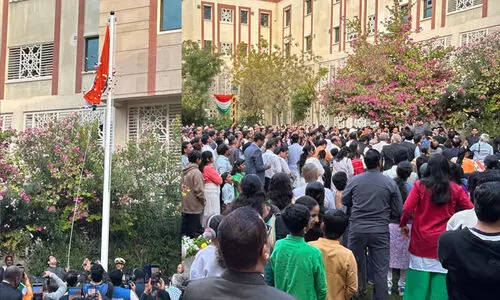 എംബസിയിൽ റിപ്പബ്ലിക് ദിനം ആഘോഷിച്ച് ബഹ്‌റൈനിലെ ഇന്ത്യൻ സമൂഹം