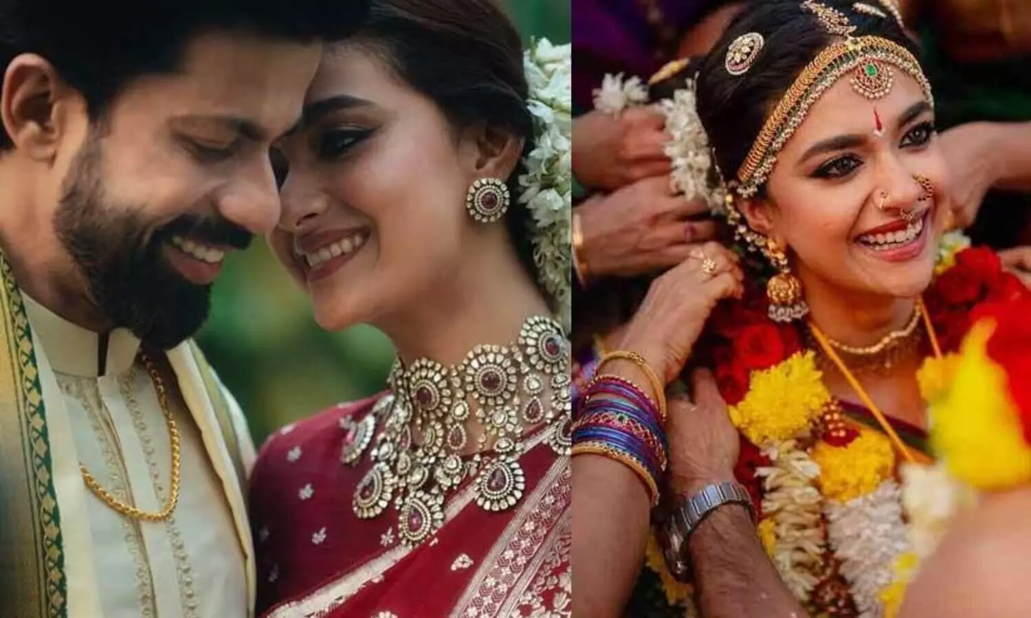 ചുവന്ന  വിവാഹ സാരിക്ക് വർഷങ്ങളുടെ പഴക്കമുണ്ട്; കഥ പങ്കുവെച്ച് കീർത്തി സുരേഷ്