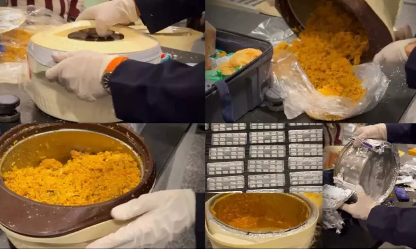 ഭ​ക്ഷ​ണ​പാ​ത്ര​ത്തി​നു​ള്ളി​ൽ ഒ​ളി​പ്പി​ച്ച ല​ഹ​രിഗു​ളി​ക പി​ടി​കൂ​ടി