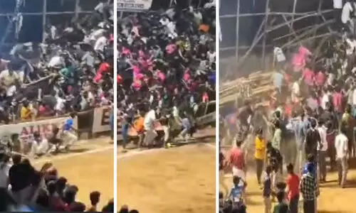 പാലക്കാട് വല്ലപ്പുഴയിൽ ഫുട്ബാൾ ടൂർണമെന്റിനിടെ ഗാലറി തകർന്നു വീണു; നിരവധി പേർക്ക് പരിക്ക്