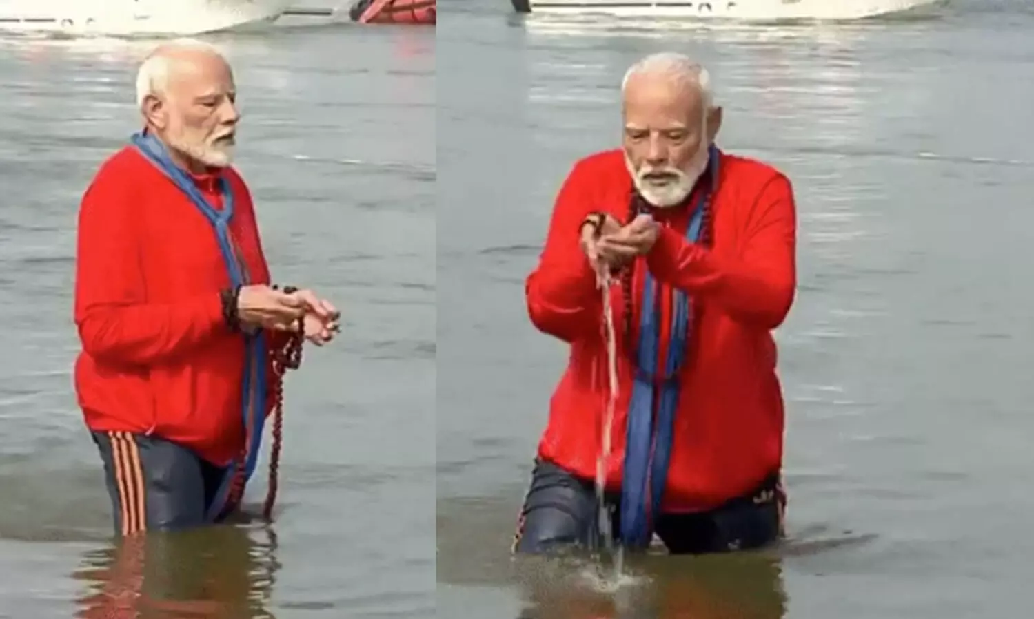 At Maha Kumbh PM Modi rides boat to Sangam takes holy dip