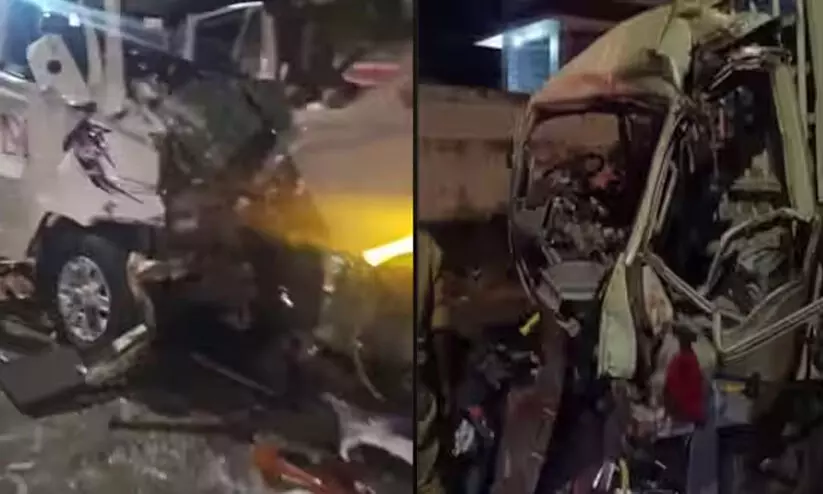 കൊട്ടാരക്കരയിൽ ആംബുലന്‍സും ലോറിയും കൂട്ടിയിടിച്ച് രോഗിയും ഭാര്യയും മരിച്ചു; ഏഴുപേർക്ക് പരിക്ക്