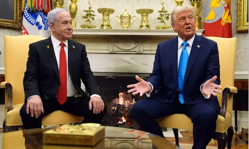 ട്രംപിന്റെ പ്രസ്താവനക്കെതിരെ ഹമാസ്: ‘മാതൃരാജ്യത്ത് നിന്ന് പിഴുതെറിയാൻ ലക്ഷ്യമിടുന്ന ഒരു പദ്ധതിയും അംഗീകരിക്കില്ല’ ട്രംപിന്റെ പ്രസ്താവനക്കെതിരെ ഹമാസ്: ‘മാതൃരാജ്യത്ത് നിന്ന് പിഴുതെറിയാൻ ലക്ഷ്യമിടുന്ന ഒരു പദ്ധതിയും അംഗീകരിക്കില്ല’