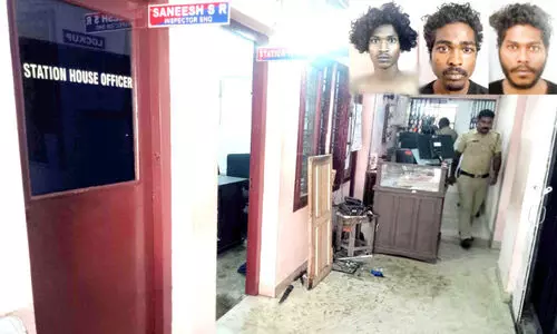 മോഷണക്കേസിൽ പിടികൂടിയ പ്രതികൾ പൊലീസ്​ സ്റ്റേഷൻ തകർത്തു