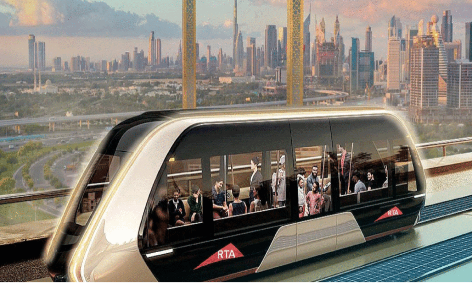 ദു​ബൈ​യി​ൽ റെ​യി​ൽ ബ​സ്​ വ​രു​ന്നു