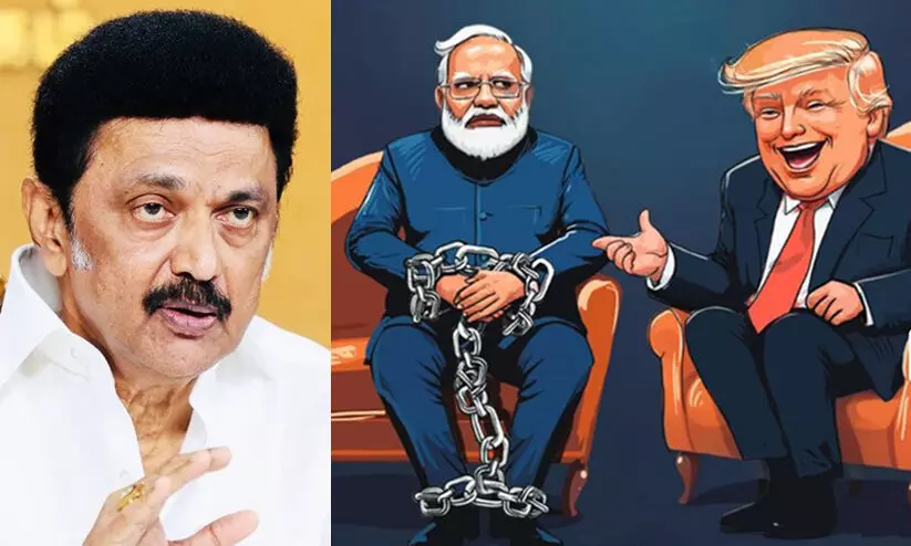 MK Stalin-vikatan--modi cartoon