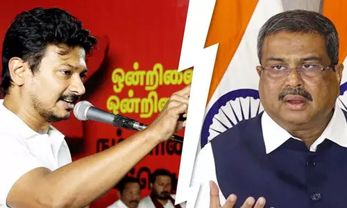 ‘ഞങ്ങൾ ചോദിക്കുന്നത് ഞങ്ങളുടെ വിഹിതം, അതിലെന്ത് രാഷ്ട്രീയം’; സ്റ്റാലിനെ ആക്രമിച്ചതിന് ധർമേന്ദ്ര പ്രധാനെതിരെ ഉദയനിധി