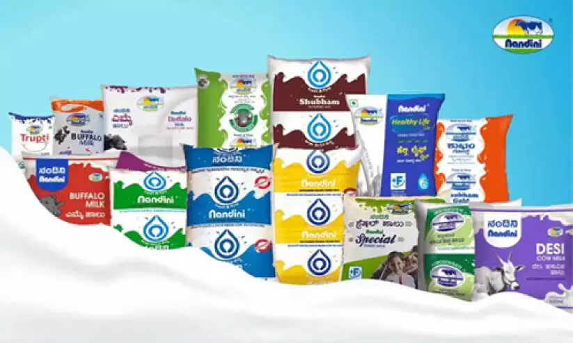 ന​ന്ദി​നി പാ​ൽ വി​ല അ​ഞ്ചു രൂ​പ വ​ർ​ധി​പ്പി​ച്ചേ​ക്കും