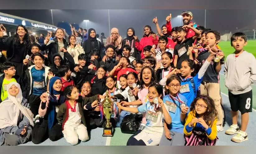 ഇ​ന്റ​ർ സ്കൂ​ൾ അ​ത്‍ല​റ്റി​ക് മീ​റ്റ്; ശാ​ന്തി​നി​കേ​ത​ൻ ഇ​ന്ത്യ​ൻ സ്കൂ​ളി​ന് മി​ന്നും ജ​യം