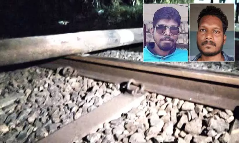 റെയിൽവേ പാളത്തിന് കുറുകെ ടെലിഫോൺ പോസ്റ്റ്: രണ്ടുപേർ അറസ്റ്റിൽ