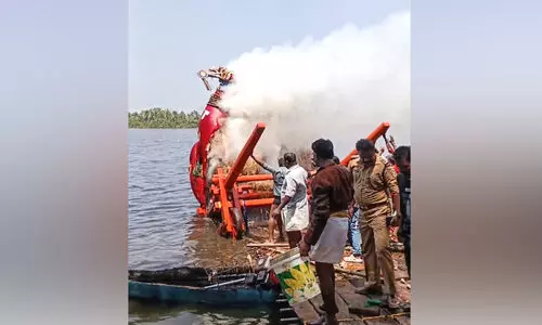 ഉത്സവത്തിനെത്തിച്ച കെട്ടുകാളക്ക്​ തീപിടിച്ചു