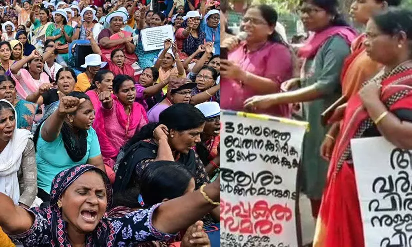 സമരം കടുപ്പിക്കാൻ ആശാവർക്കർമാർ; അടുത്ത മാസം മൂന്നിന് നിയമസഭ മാർച്ച് സമരം കടുപ്പിക്കാൻ ആശാവർക്കർമാർ; അടുത്ത മാസം മൂന്നിന് നിയമസഭ മാർച്ച്