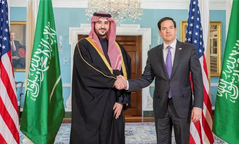 സൗ​ദി പ്ര​തി​രോ​ധ​മ​ന്ത്രി-​യു.​എ​സ്​ സ്റ്റേ​റ്റ്​ സെ​ക്ര​ട്ട​റി കൂ​ടി​ക്കാ​ഴ്​​ച
