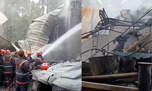 പിരിച്ചുവിട്ട വൈരാഗ്യത്തിന് തൃശൂരിലെ ഓയിൽ കമ്പനിക്ക് തീയിട്ട് മുൻ ജീവനക്കാരൻ; കോടികളുടെ നഷ്ടം