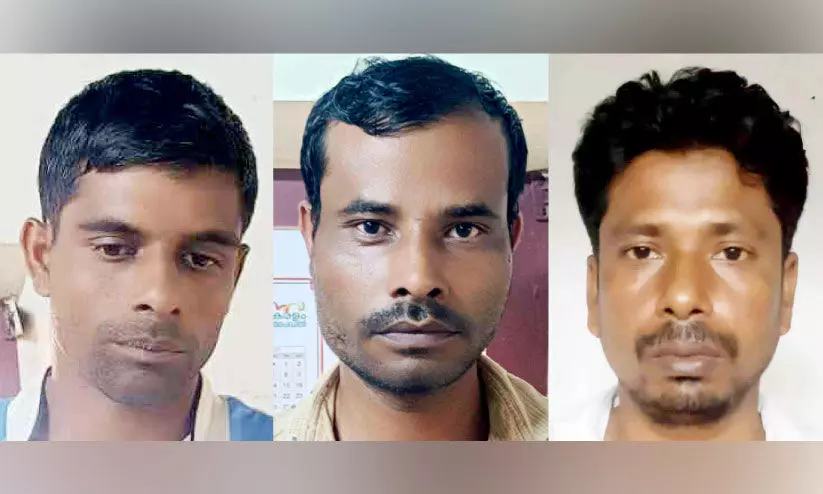 ആറുകിലോ കഞ്ചാവുമായി മൂന്നുപേർ പിടിയിൽ ആറുകിലോ കഞ്ചാവുമായി മൂന്നുപേർ പിടിയിൽ