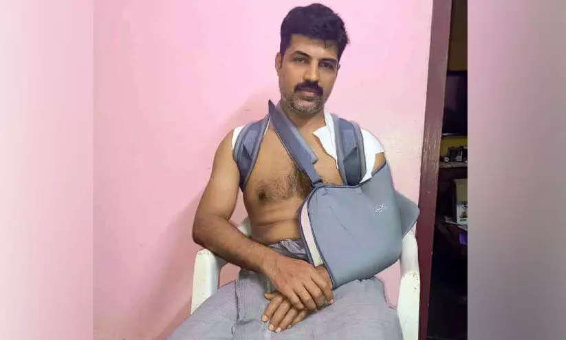 കാട്ടുപോത്തിന്‍റെ ആക്രമണത്തിൽ വ്യാപാരിക്ക്​ പരിക്ക്, തോ​​െള​ല്ല് പൊ​ട്ടി​