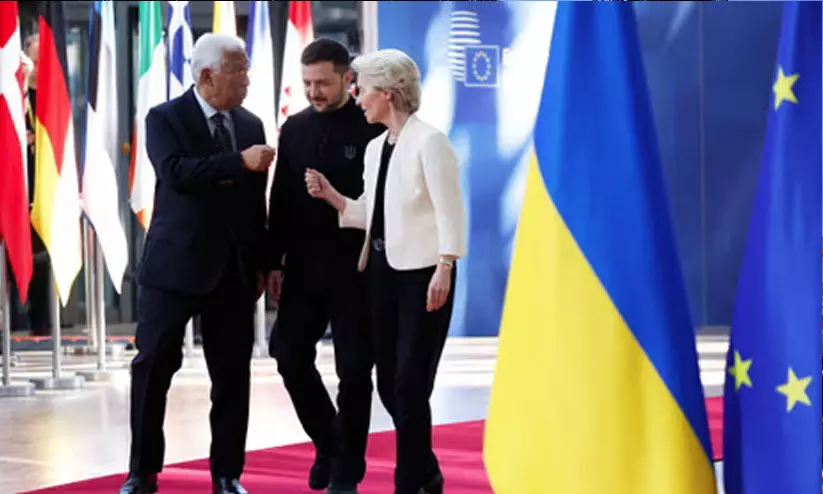 യുദ്ധ ആശങ്കകൾക്കിടെ പ്രതിരോധ ചെലവ് വർധിപ്പിക്കാൻ തീരുമാനിച്ച് യൂറോപ്യൻ യൂണിയൻ നേതാക്കൾ യുദ്ധ ആശങ്കകൾക്കിടെ പ്രതിരോധ ചെലവ് വർധിപ്പിക്കാൻ തീരുമാനിച്ച് യൂറോപ്യൻ യൂണിയൻ നേതാക്കൾ