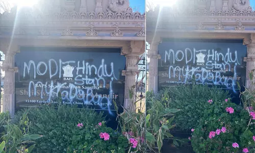 BAPS Hindu Temple located in Chino Hills, California was vandalised