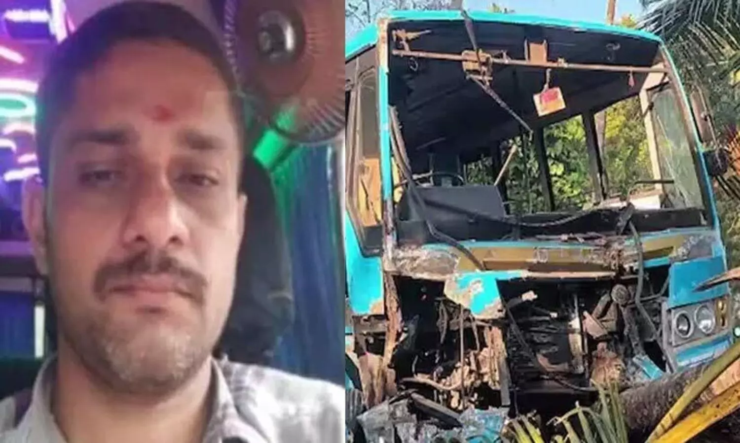 ബസോടിച്ചുകൊണ്ടിരിക്കെ ഡ്രൈവർ കുഴഞ്ഞുവീണ് മരിച്ചു; നിയന്ത്രണം വിട്ട ബസ് മരത്തിലിടിച്ച് കയറി 20 പേർക്ക് പരിക്ക്